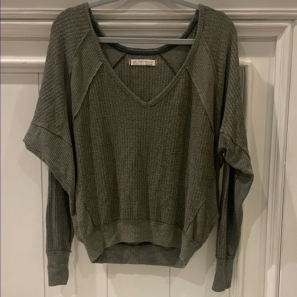 Free People- Olive Santa Clara v neck thermal